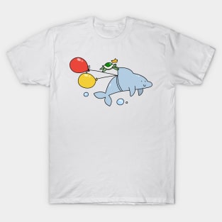 Turtle and Dolphin with Balloons T-Shirt